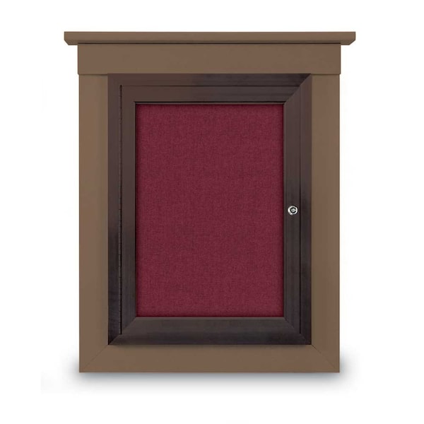 72"x36" 3-Door Enclosed Letterboard, Green Vinyl/Lt Oak
